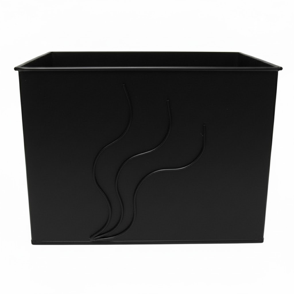 Καδος-Ξυλοθηκη Ορθογωνιος Σχεδιο Φλογα Housebird Μαύρο (753)