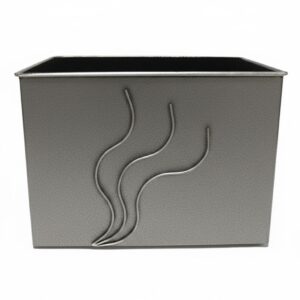 Καδος-Ξυλοθηκη Ορθογωνιος Σχεδιο Φλογα Housebird Ασημί (753)