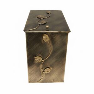 Κάδος - Ξυλοθήκη Μικρός Σχέδιο Φύλλα (760)Πατίνα Χρυσό