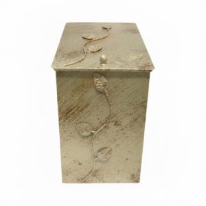 Κάδος - Ξυλοθήκη Μικρός Σχέδιο Φύλλα (760)Εκρού Πατίνα Χρυσό