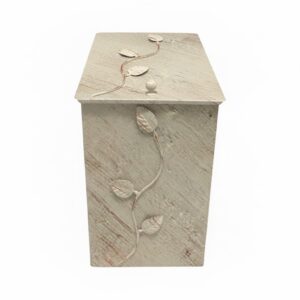 Κάδος - Ξυλοθήκη Μικρός Σχέδιο Φύλλα (760)Εκρού Πατίνα Χαλκός