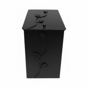 Κάδος - Ξυλοθήκη Μικρός Σχέδιο Φύλλα (760) Μαύρο