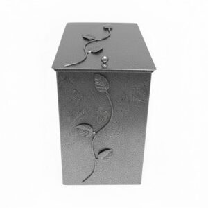 Κάδος - Ξυλοθήκη Μικρός Σχέδιο Φύλλα (760) Ασημί