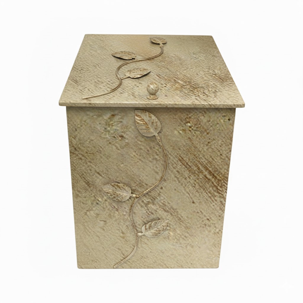 Κάδος - Ξυλοθήκη Μεσαίο Σχέδιο Φύλλα (761)Εκρού Πατίνα Χρυσό