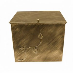 Κάδος - Ξυλοθήκη Μεγάλος Σχέδιο Φύλλα (762) Πατίνα Χρυσό