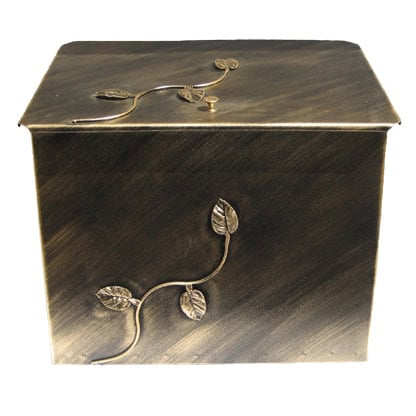 Κάδος - Ξυλοθήκη Μεγάλος Σχέδιο Φύλλα (762) Πατίνα Χρυσό