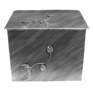 Κάδος - Ξυλοθήκη Μεγάλος Σχέδιο Φύλλα (762) Πατίνα Ασημί