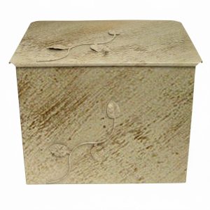 Κάδος - Ξυλοθήκη Μεγάλος Σχέδιο Φύλλα (762) Εκρού Πατίνα Χρυσό