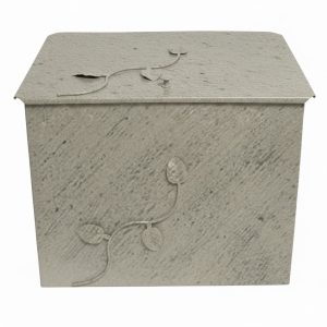 Κάδος - Ξυλοθήκη Μεγάλος Σχέδιο Φύλλα (762) Εκρού Πατίνα Ασημί