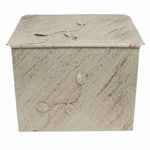 Κάδος - Ξυλοθήκη Μεγάλος Σχέδιο Φύλλα (762) Εκρού Πατίνα Χαλκός