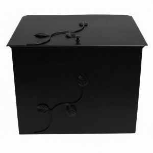 Κάδος - Ξυλοθήκη Μεγάλος Σχέδιο Φύλλα (762) Μαύρο