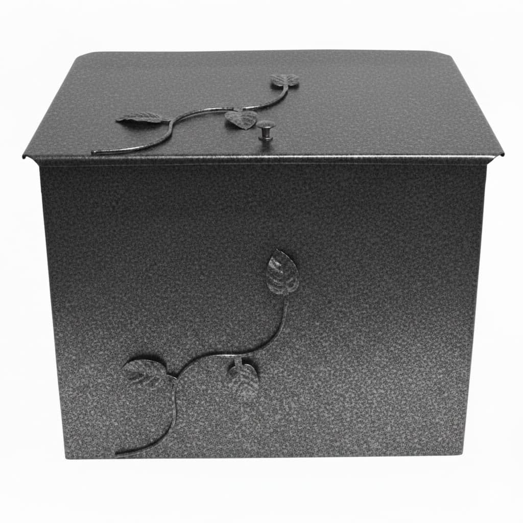 Κάδος - Ξυλοθήκη Μεγάλος Σχέδιο Φύλλα (762) Ασημί