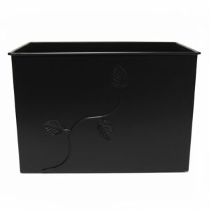Κάδος-Ξυλοθήκη Ορθογώνιος Σχέδιο Φύλλα (763) Μαύρο