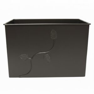 Κάδος-Ξυλοθήκη Ορθογώνιος Σχέδιο Φύλλα (763) Σκουριά