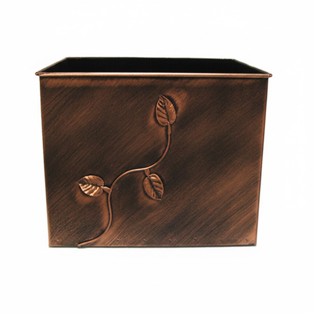 Κάδος-Ξυλοθήκη Τετράγωνος Σχέδιο Φύλλα (764)