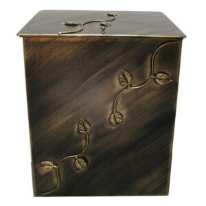 Κάδος - Ξυλοθήκη Γίγας Σχέδιο Φύλλα (766) Πλατίνα Χρυσό