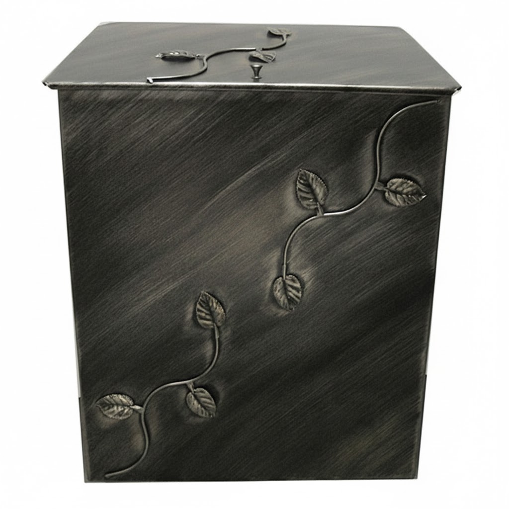 Κάδος - Ξυλοθήκη Γίγας Σχέδιο Φύλλα (766) Πλατίνα Ασημί