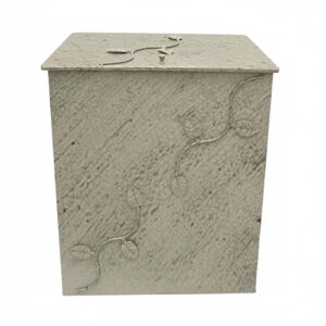 Κάδος - Ξυλοθήκη Γίγας Σχέδιο Φύλλα (766) Εκρού Πλατίνα Ασημί