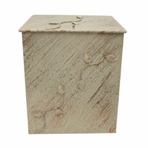 Κάδος - Ξυλοθήκη Γίγας Σχέδιο Φύλλα (766) Εκρού Πλατίνα Χλκός