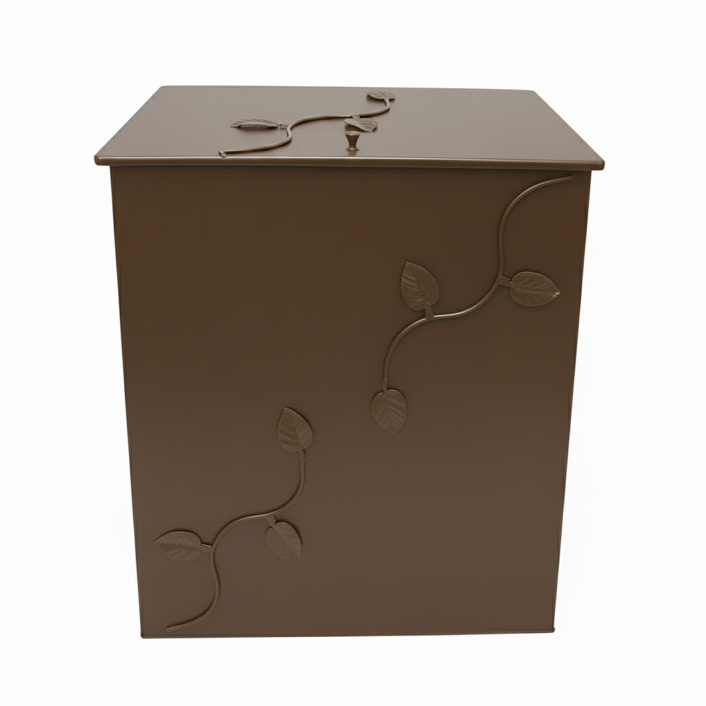 Κάδος - Ξυλοθήκη Γίγας Σχέδιο Φύλλα (766) Καφέ