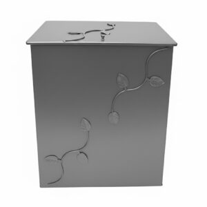 Κάδος - Ξυλοθήκη Γίγας Σχέδιο Φύλλα (766) Ασημί