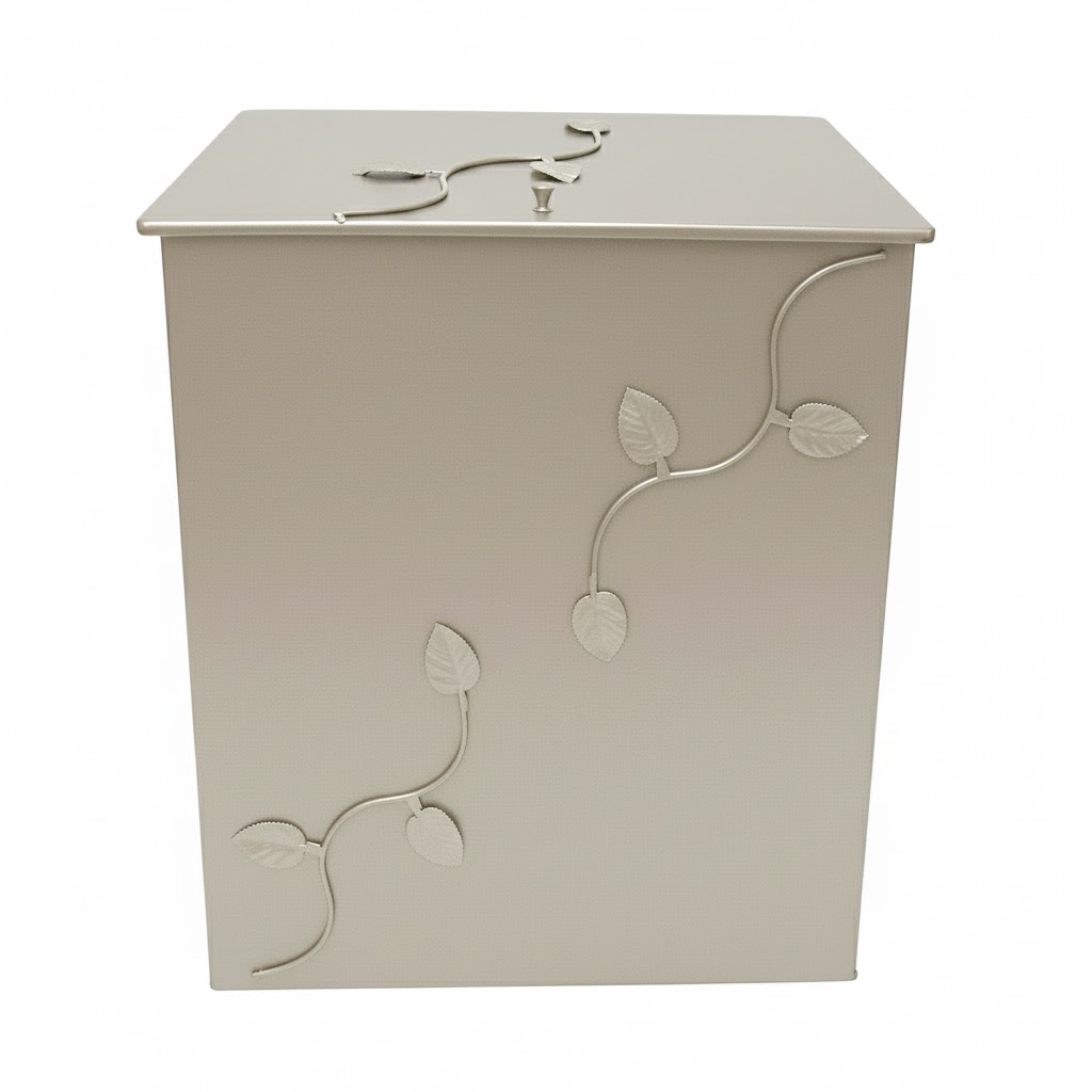 Κάδος - Ξυλοθήκη Γίγας Σχέδιο Φύλλα (766) Εκρού