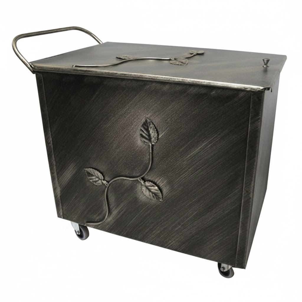 Κάδος-Ξυλοθήκη Τροχήλατη (767) Πατίνα Ασημί