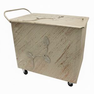 Κάδος-Ξυλοθήκη Τροχήλατη (767) Εκρού Πατίνα Χαλκός