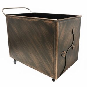 Κάδος-Ξυλοθήκη Τροχήλατη Ανοιχτού Τύπου (768) Πατίνα Χαλκός