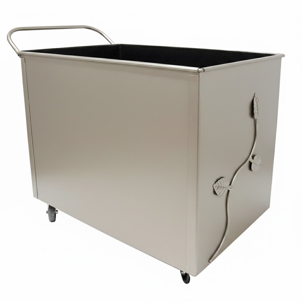 Κάδος-Ξυλοθήκη Τροχήλατη Ανοιχτού Τύπου (768) Εκρού