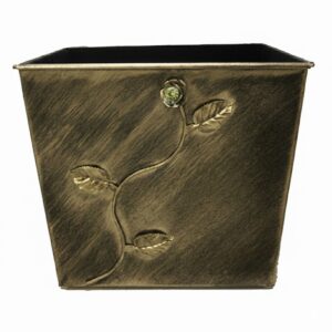 Κάδος - Ξυλοθήκη Σχέδιο Λουλούδι Strass (800) Πατίνα Χρυσό