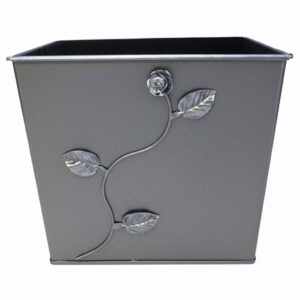 Κάδος - Ξυλοθήκη Σχέδιο Λουλούδι Strass (800) Σκουριά