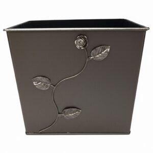 Κάδος - Ξυλοθήκη Σχέδιο Λουλούδι Strass (800) Σκουριά