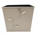 Κάδος - Ξυλοθήκη Σχέδιο Λουλούδι Strass (800) Εκρού