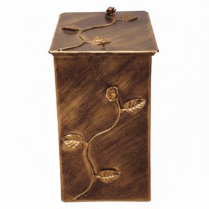 Κάδος - Ξυλοθήκη Μικρό Σχέδιο Λουλούδι Strass (810) Πατίνα Χαλκός