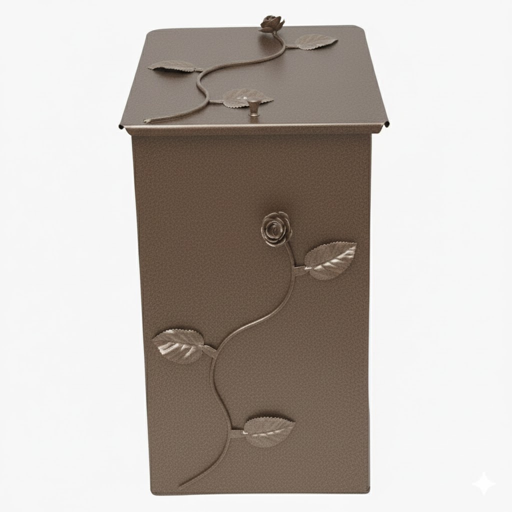 Κάδος - Ξυλοθήκη Μικρό Σχέδιο Λουλούδι Strass (810) Καφέ