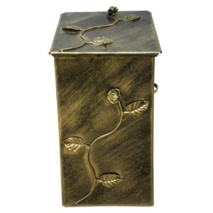 Κάδος - Ξυλοθήκη Μικρό Σχέδιο Λουλούδι Strass (810) Πατίνα Χρυσό