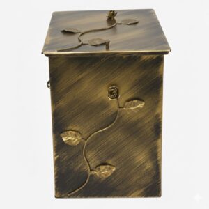 Κάδος - Ξυλοθήκη Μεσαία Σχέδιο Λουλούδι Strass (811) Πατίνα Χρυσό