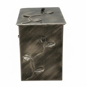 Κάδος - Ξυλοθήκη Μεσαία Σχέδιο Λουλούδι Strass (811) Πατίνα Ασημί