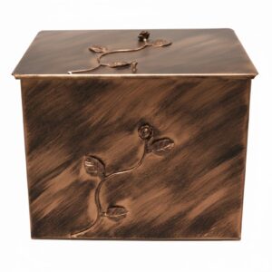 Κάδος - Ξυλοθήκη Μεγάλος Σχέδιο Λουλούδι Strass (812) Πατίνα Χαλκός