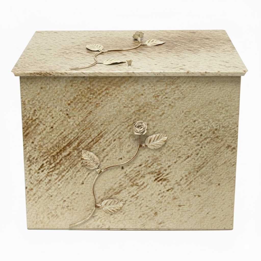 Κάδος - Ξυλοθήκη Μεγάλος Σχέδιο Λουλούδι Strass (812) Εκρού Πατίνα Χρυσό