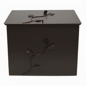 Κάδος - Ξυλοθήκη Μεγάλος Σχέδιο Λουλούδι Strass (812) Σκουριά