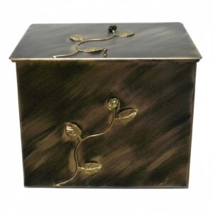 Κάδος - Ξυλοθήκη Μεγάλος Σχέδιο Λουλούδι Strass (812) Πατίνα Χρυσό