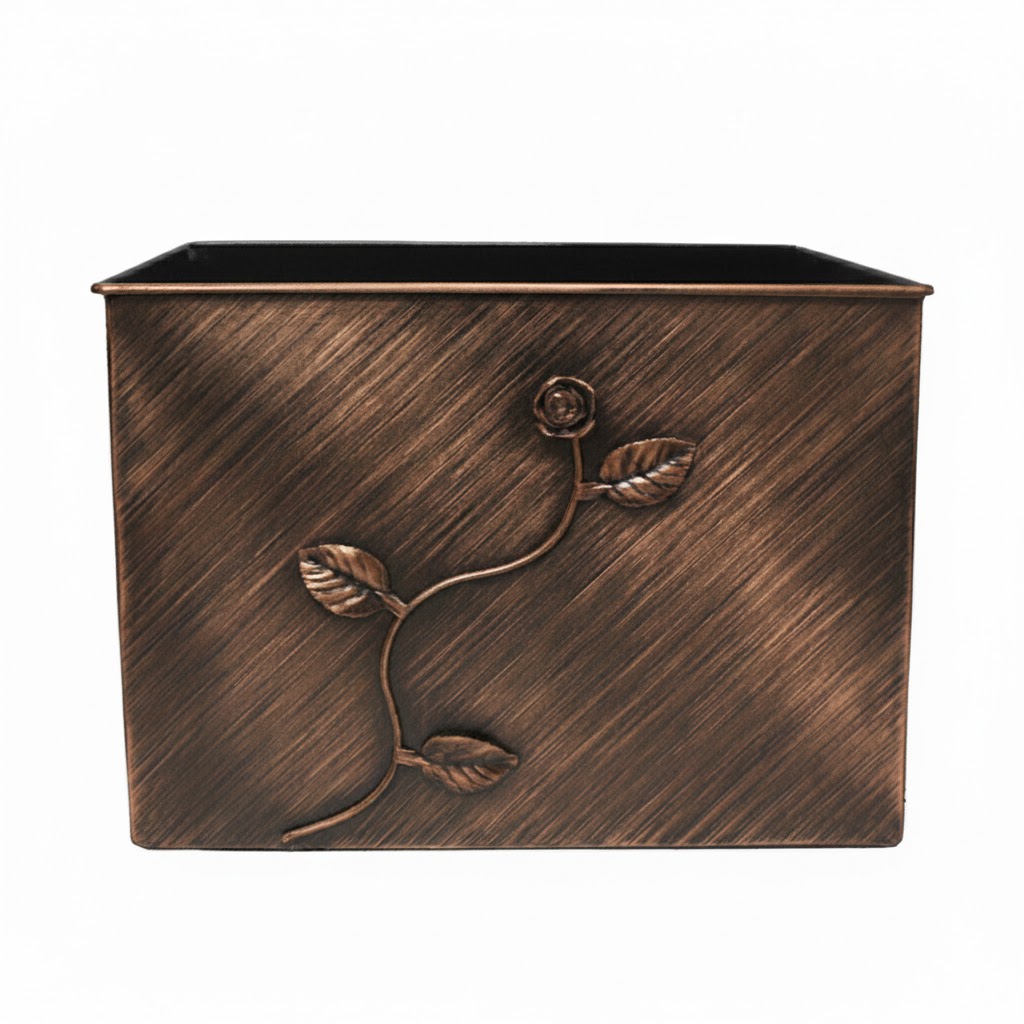 Κάδος-Ξυλοθήκη Ορθογώνιος Σχέδιο Λουλούδι Strass (813)