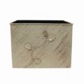 Κάδος-Ξυλοθήκη Ορθογώνιος Σχέδιο Λουλούδι Strass (813)Εκρού Πατίνα Χαλκός
