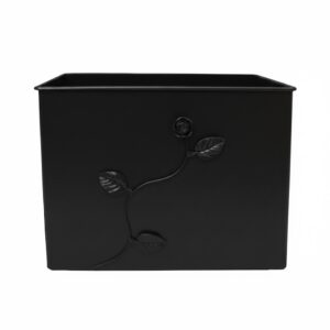 Κάδος-Ξυλοθήκη Ορθογώνιος Σχέδιο Λουλούδι Strass (813) Μαύρο