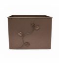 Κάδος-Ξυλοθήκη Ορθογώνιος Σχέδιο Λουλούδι Strass (813) Καφέ
