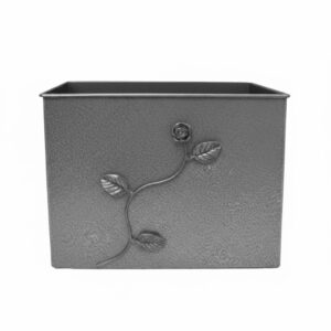 Κάδος-Ξυλοθήκη Ορθογώνιος Σχέδιο Λουλούδι Strass (813) Ασημί