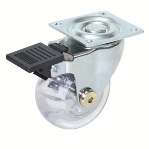 Ρόδα περιστρεφόμενη Φ-35mm Υ:48mm για βάρος μέχρι 20Kg με φρένο