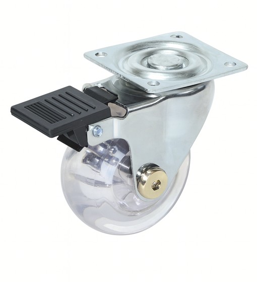 Ρόδα περιστρεφόμενη  Φ-75mm Υ:97mm για βάρος μέχρι 40Kg με φρένο